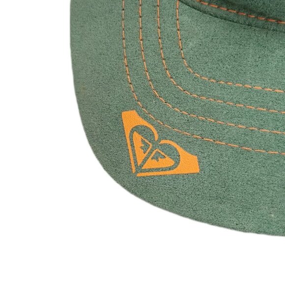 Roxy Girls Trucker Hat 8-16 Green Suede & Orange Mesh Snapback Cap - Picture 3 of 9